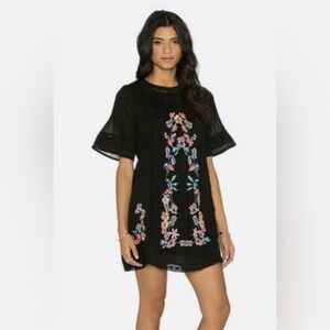 Free People Victorian Embroidered Mini Dress